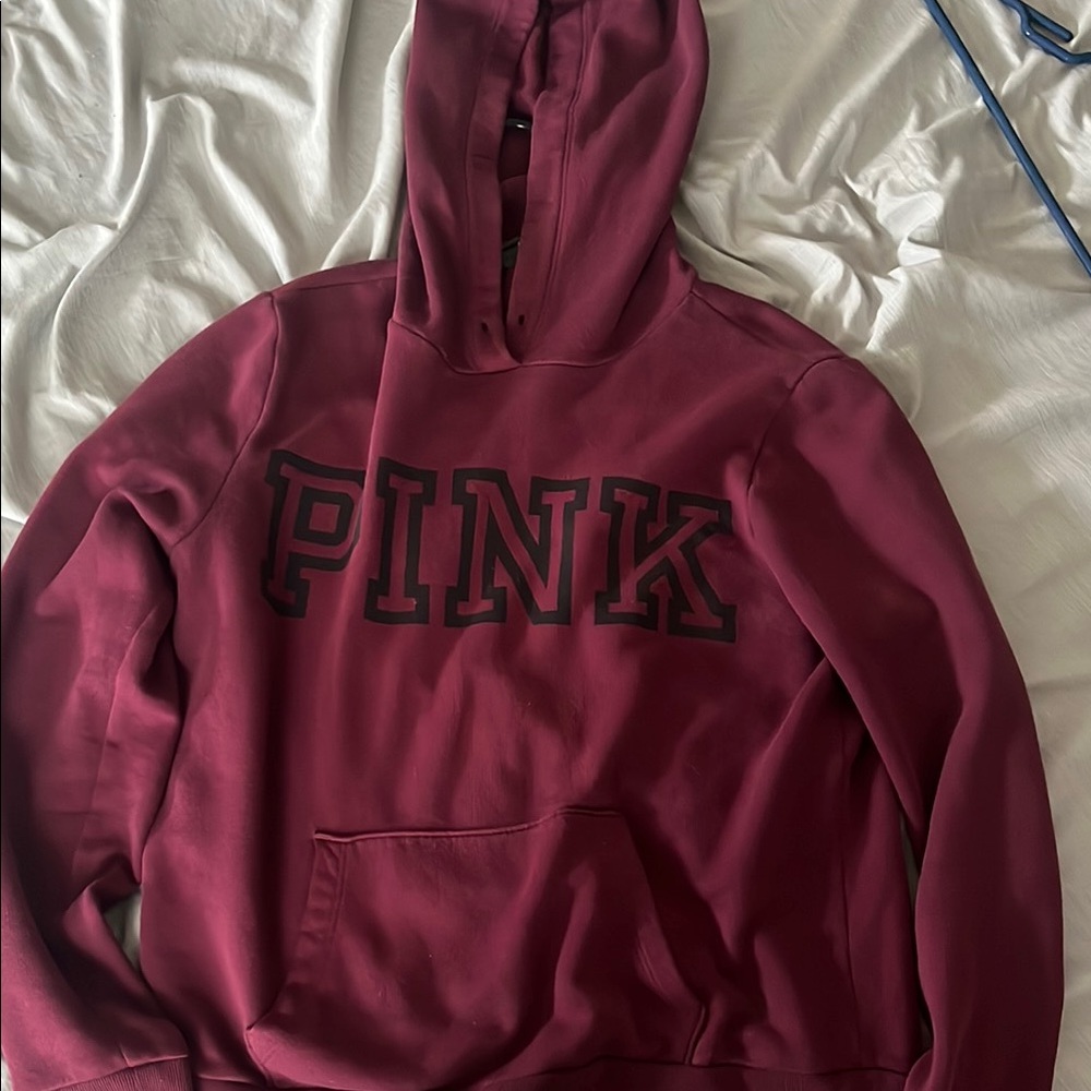 Pink Hoodie with Black Lettering